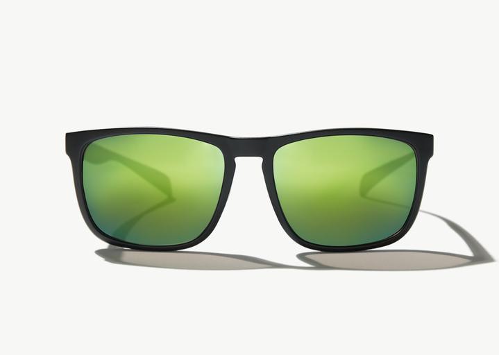 Bajio Calda Sunglasses Black Matte Permit Green Glass Lens