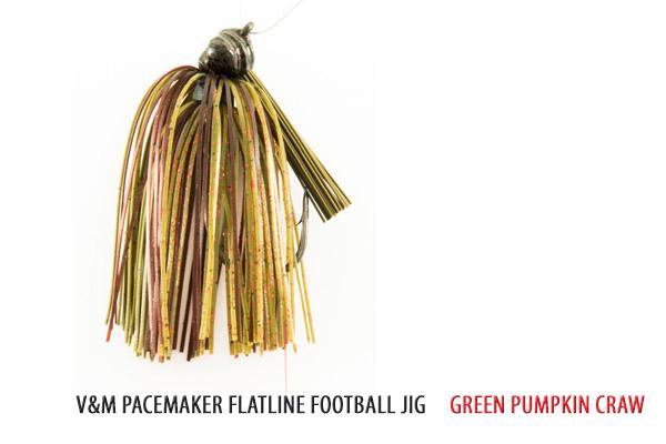 V&M Pacemaker Flatline Football Jig Green Pumpkin Craw