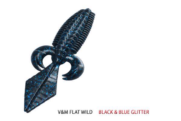 V&M Flat Wild Black Blue Glitter **