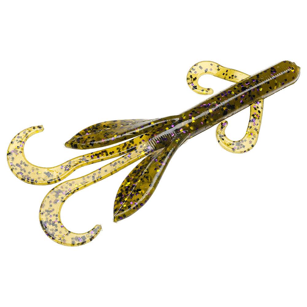 Strike King Game Hawg 4" 8pk Green Pumpkin Purple Gold (D)