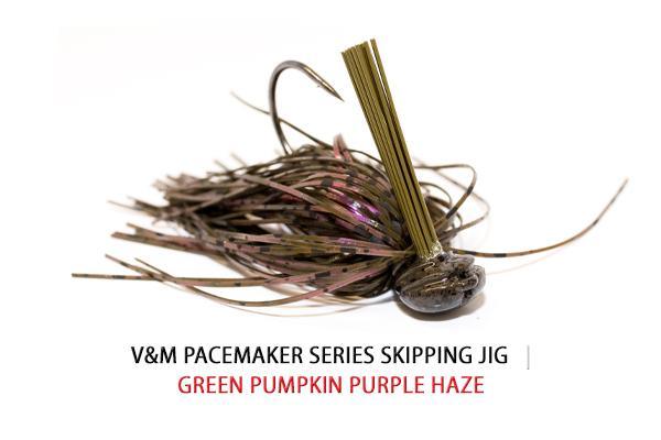 V&M Pacemaker Skipping Jig Green Pumpkin Purple Haze 16oz