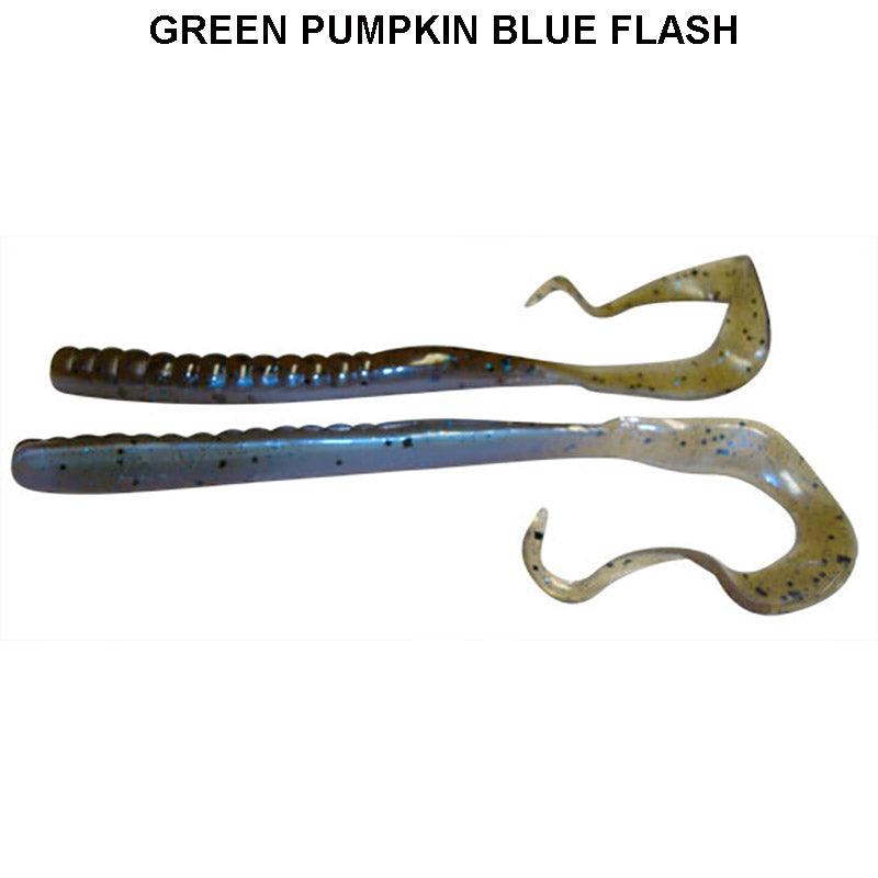 Zoom Mag II Worms 20pk Green Pumpkin Blue Flash