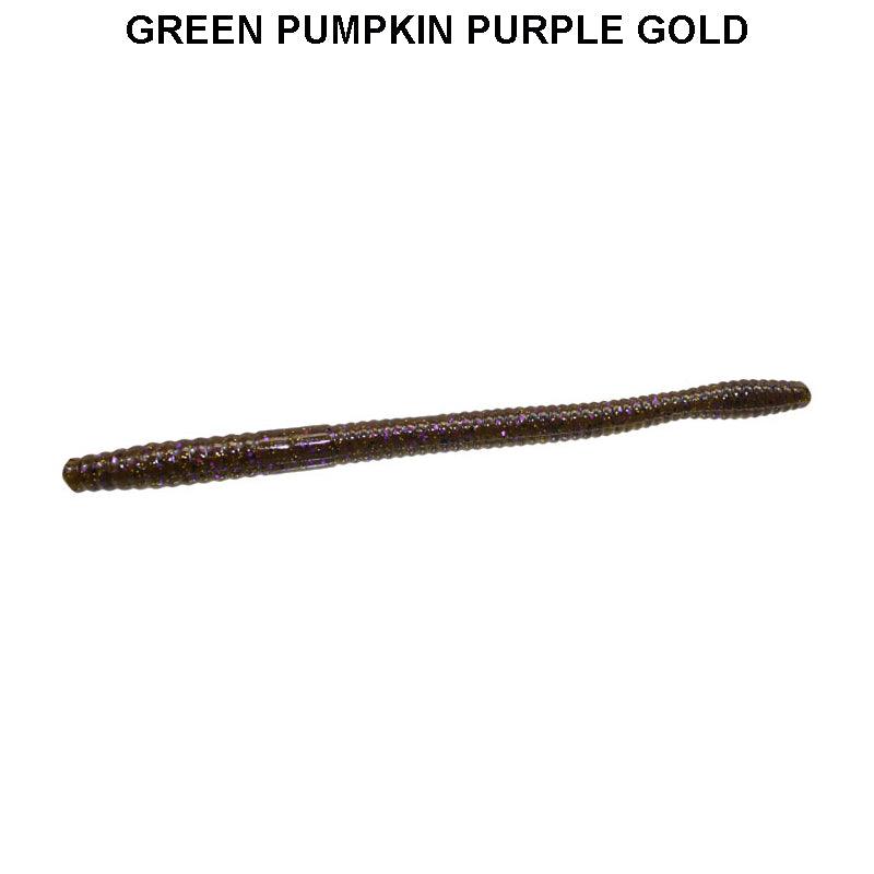 Zoom Magnum Trick Worm 8pk Green Pumpkin Purple Gold 249 **