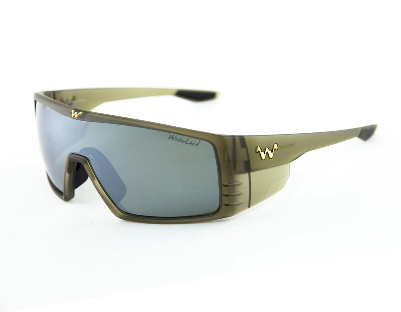 Waterland Fishing Sunglasses BedFisher Matte Olive - Silver Mirror Poly