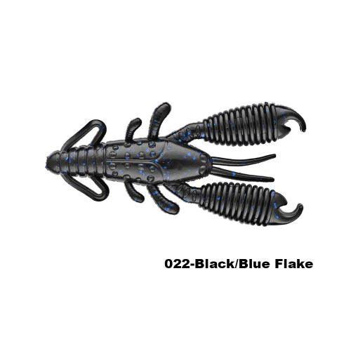 Reins 3″ Ring Craw 6pk Black Blue Flake