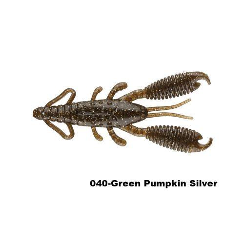 Reins 3″ Ring Craw 6pk Green Pumpkin Silver
