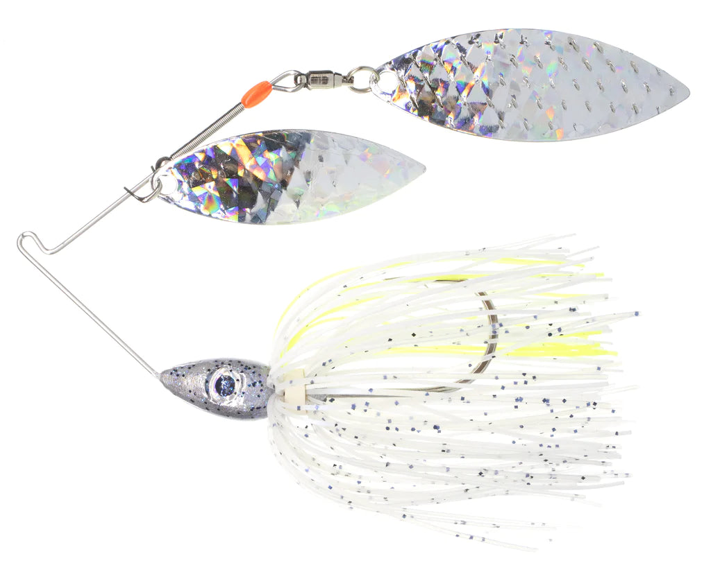 Pulsator Shattered Glass Spinnerbait JT's Chartreuse Shad Silver Glass 3 8oz