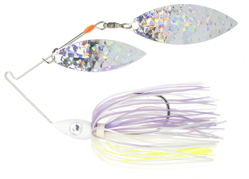 Pulsator Shattered Glass Spinnerbait 1 2oz Clent's Shad Spawn Silver Glass
