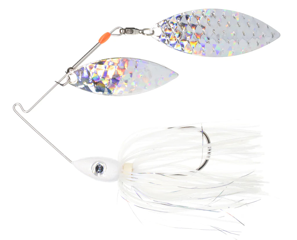 Pulsator Shattered Glass Spinnerbait 1 2oz Blue Shad Silver Glass