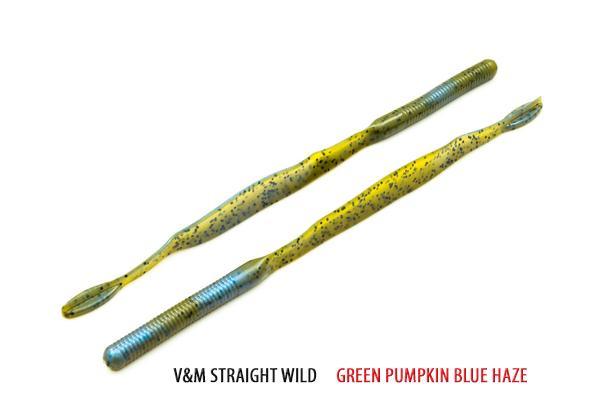 V&M Straight Wild Worm Green Pumpkin Blue Haze**