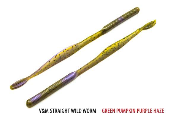 V&M Straight Wild Worm Green Pumpkin Purple Haze**