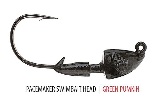 V&M Pacemaker Swimbait Head (D) Green Pumpkin 3 4oz
