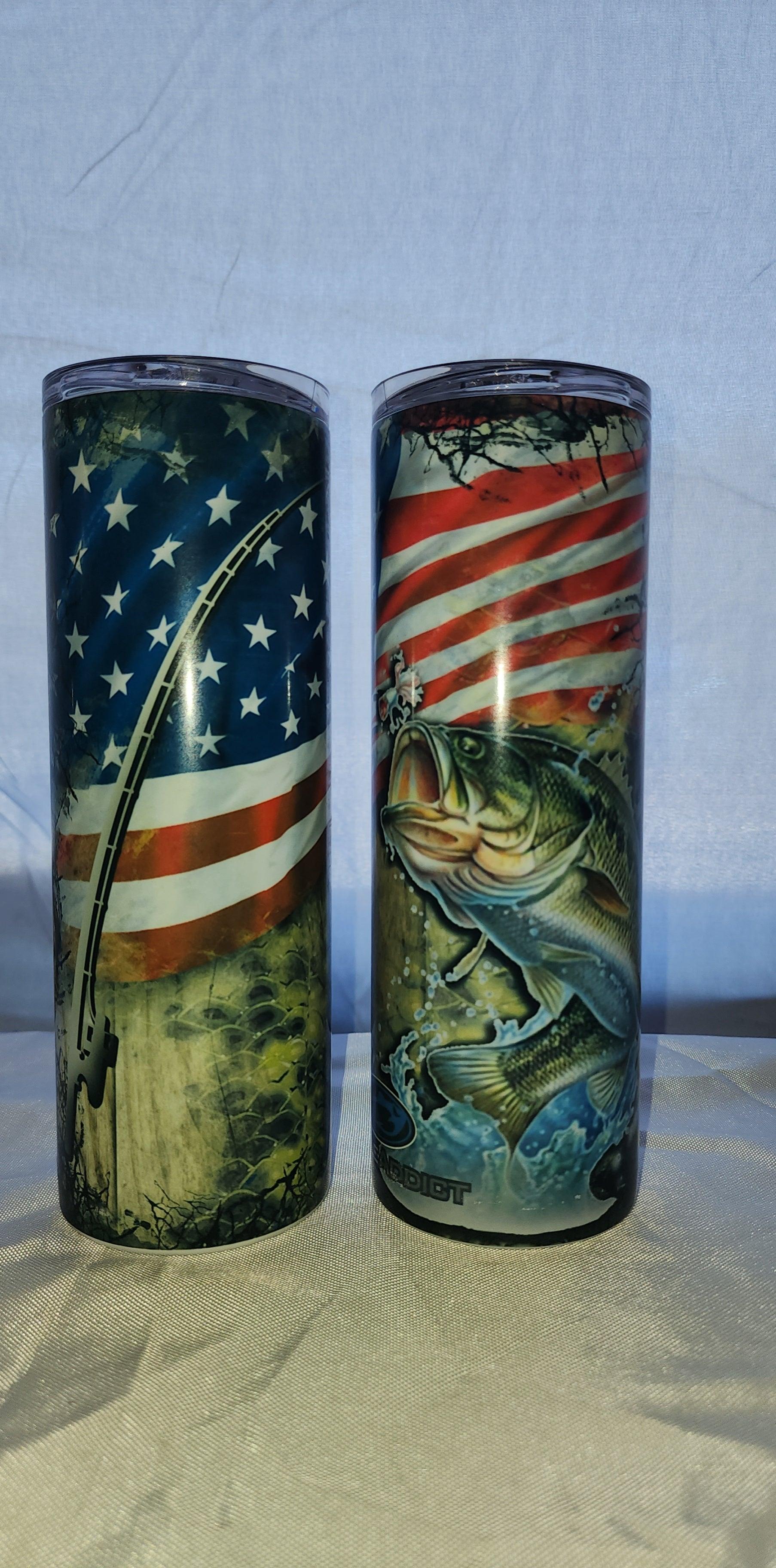 Tackle Addict Skinny Tumbler 20oz Bass w Green Scales Tackle Addict