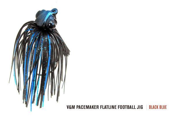 V&M Pacemaker Flatline Football Jig Black Blue 3 4oz
