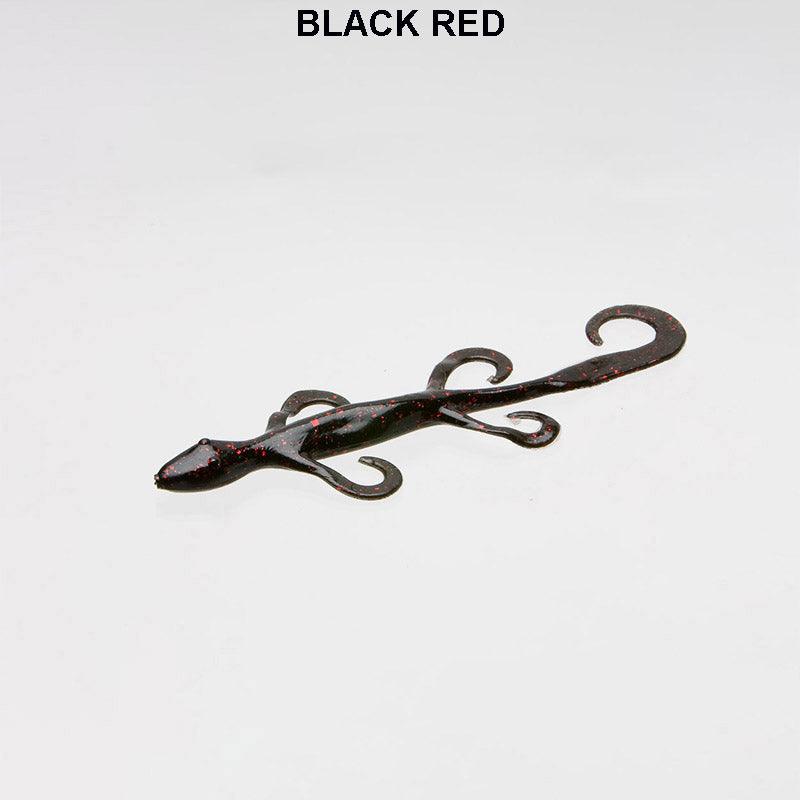 Zoom Lizards 6" Black Red Glitter 001 **