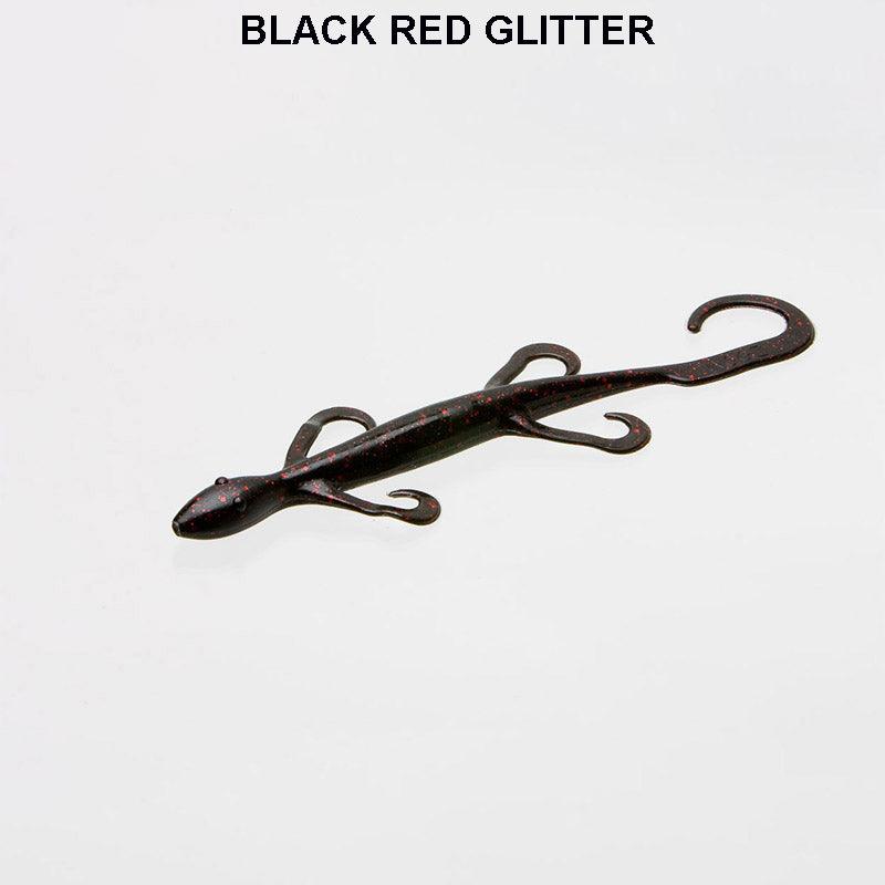 Zoom 8" Magnum Lizard Black Red Glitter 001**
