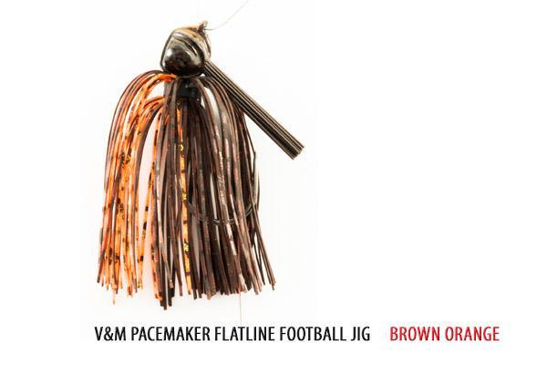 V&M Pacemaker Flatline Football Jig Brown Orange