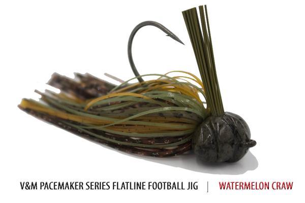 V&M Pacemaker Flatline Football Jig Watermelon Craw