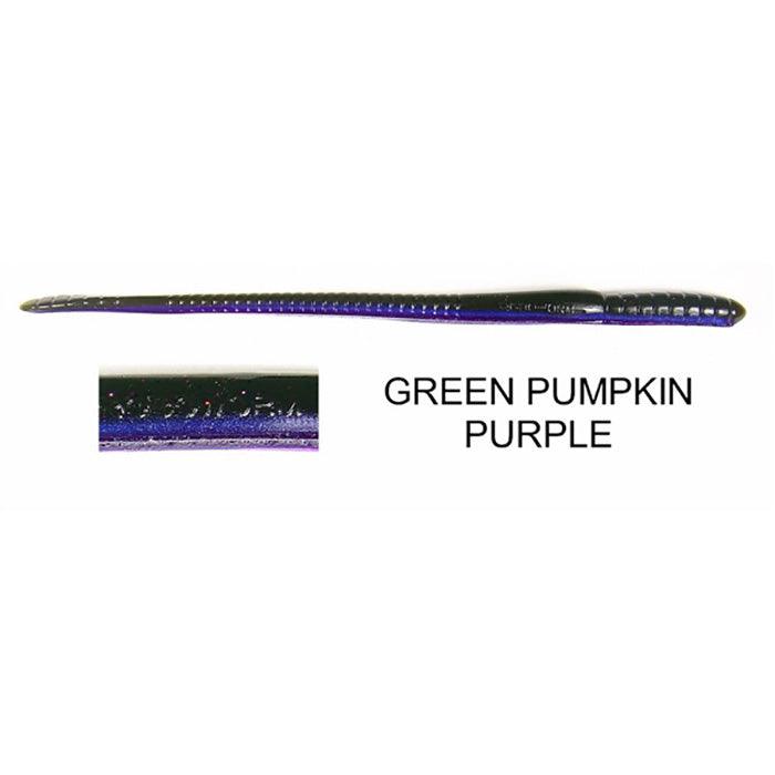 Roboworm Straight Tail 7" Green Pumpkin Purple