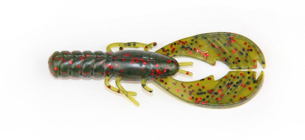 X Zone Lures Pro Series 3.25" Muscle Back Finesse Craw Watermelon Red Flk
