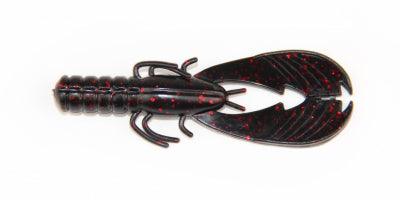 X Zone Lures Pro Series 3.25" Muscle Back Finesse Craw Black Red Flake