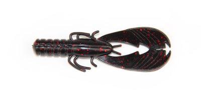 X Zone Lures Pro Series 4" Muscle Back Craw Black Red Flake