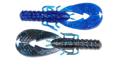 X Zone Lures Pro Series 4" Muscle Back Craw Black Blue Laminate