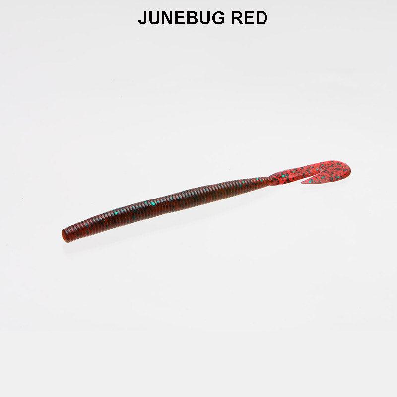 Zoom June Bug Red Original Speed Worm 5.5 Paddle Tail Lure (15 Pk)