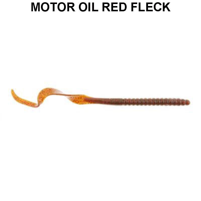 Berkley Power Worm 7" Motor Oil Red Flake**