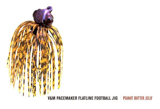 V&M Pacemaker Flatline Football Jig Peanut Butter Jelly