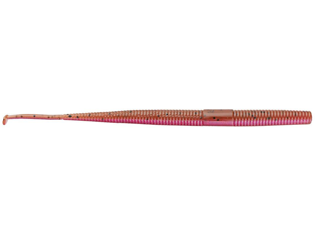 Gene Larew Tattle Tail Worm ** Light Brown/Magenta 6"
