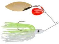 Nichols Lures Kicker Series Spinnerbait 3 8oz White and Chartreuse Red