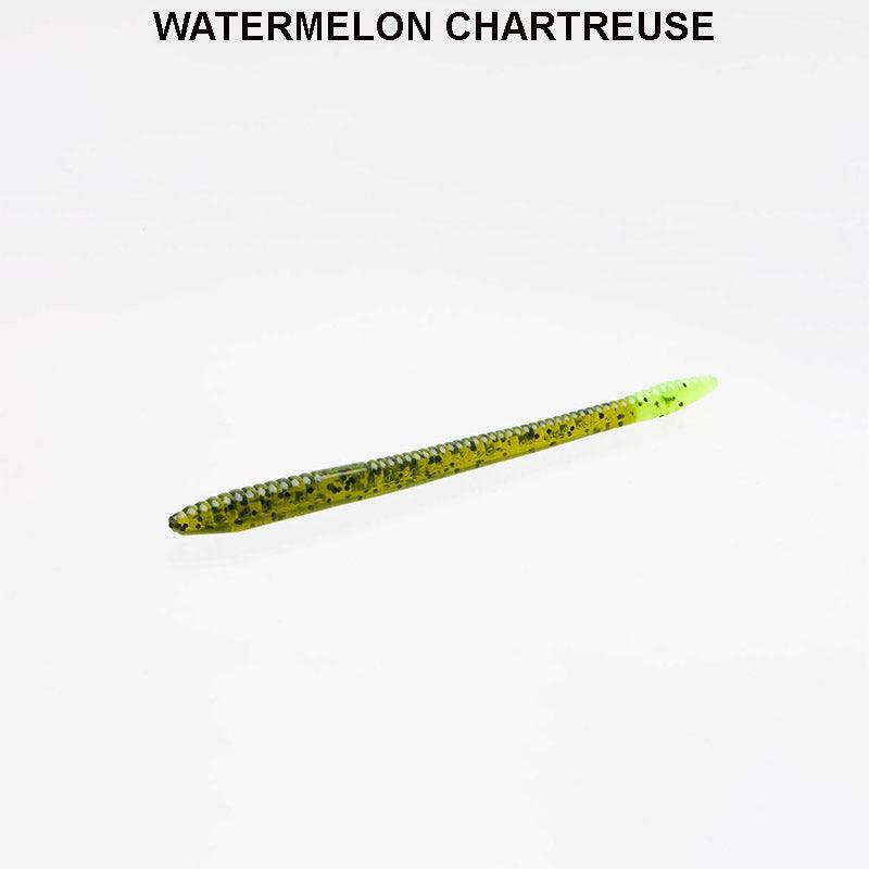 Zoom Finesse Worm 20pk Watermelon Chartreuse