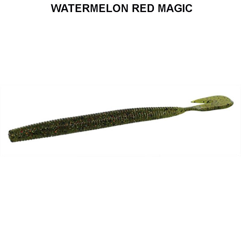 Zoom Magnum Ultravibe Speed Worm 7" 8pk Watermelon Red Magic
