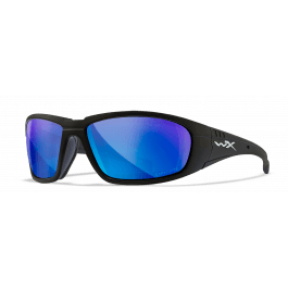 Wiley X Sunglasses WX Boss Matte Black Captivate Pol Blue Mirror