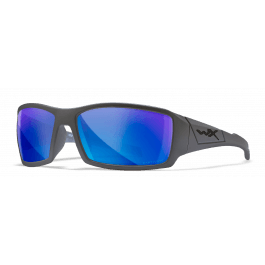 Wiley X Sunglasses WX Twisted Matte Grey Captivate Pol Blue Mirror