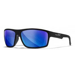 Wiley X Sunglasses WX Peak Matte Black Captivate Pol Blue Mirror