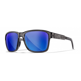 Wiley X Sunglasses WX Trek Gloss Crystal Dark Grey Captivate Pol Blue Mirror